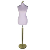 Display Guru Female Uk Size 10/12 Dressmakers Tailors Dummy Mannequin , Sliver Torso Bust with Gold Wood Round Base